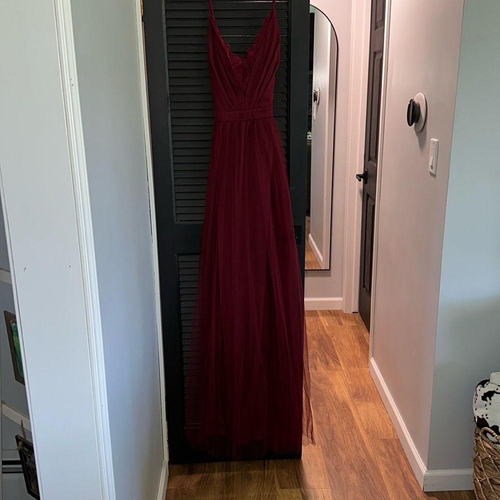 Red tulle dress